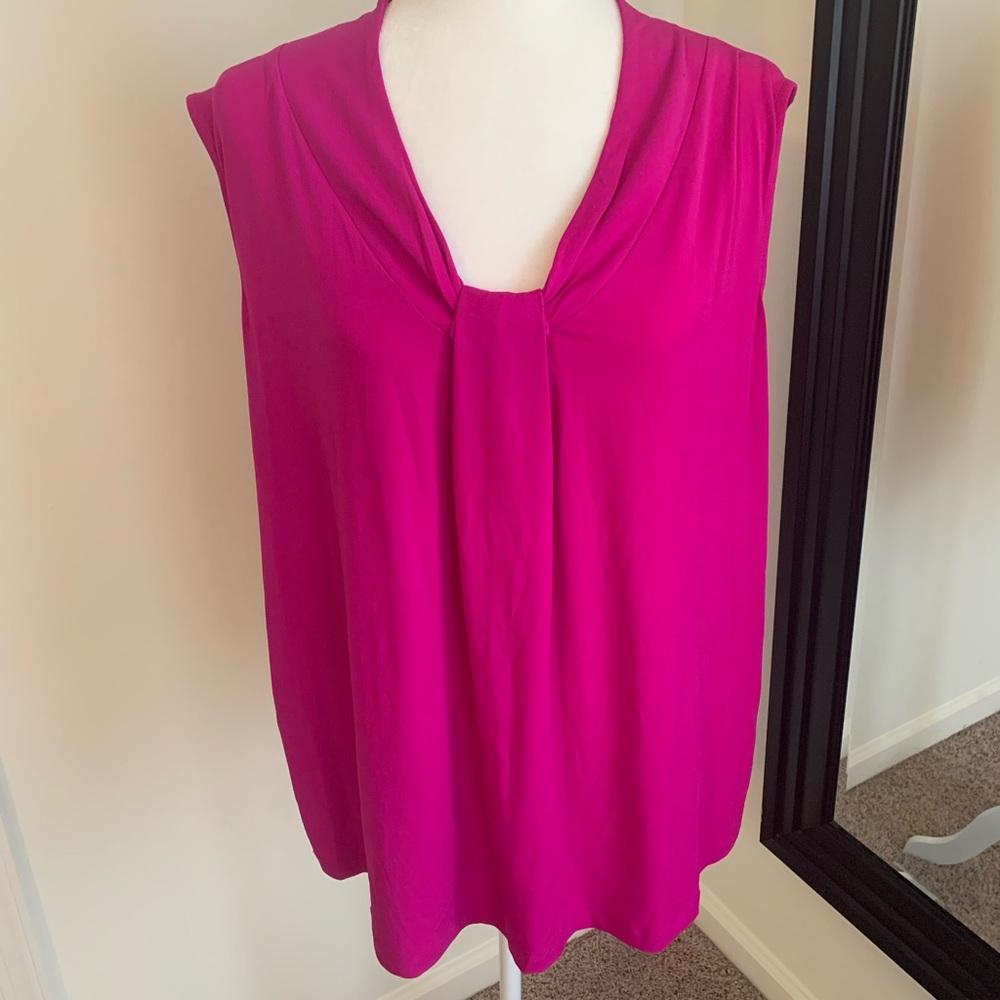 Fuschia sleeveless blouse